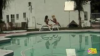 hey, feeling naughty by the pool? watch these busty babes lick to lez orgasm!