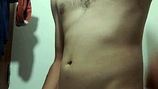 Skinny babe undresses in bathroom for solo cock tease