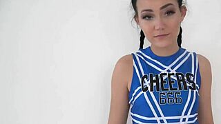 Skinny cheerleader endures brutal wet gangbang pounding! 💦😈