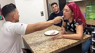 my buddy's wife samples my thick cock right in front of her humiliated husband
