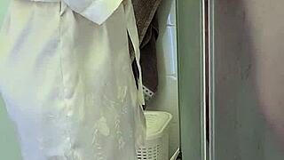 shower surprise sparks milf's teasing guidance to explosive finish