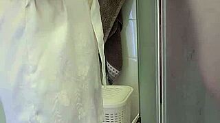 shower surprise sparks milf's teasing guidance to explosive finish