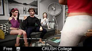 college crush leads to group oral and vaginal fun