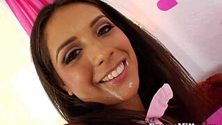 busty beauty surrenders to deep pounding in her milk-enema filled ass