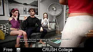 college crush leads to group oral and vaginal fun