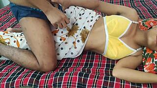 Indian Neighbor Teases with Juicy Curves on Bed