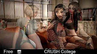 college crush leads to group oral and vaginal fun