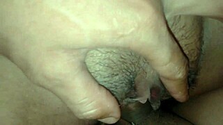 Big tits milf's tight shaved pussy creampied with hot cum explosion