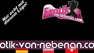 German Brunette Slut Pisses Publicly into Handbag