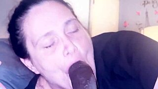 chubby bimbo deepthroats big black cock sloppy gumjob