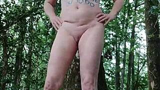 Humiliated Milf Slave Bent Over Doggystyle in Forest Exhibition