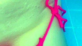 Petite Risks PUBLIC POOL Sex with Tight Pussy Exposed