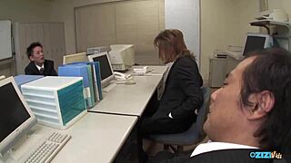 Ugh, waiting for boss... now serving him and friends bent over cowgirl style