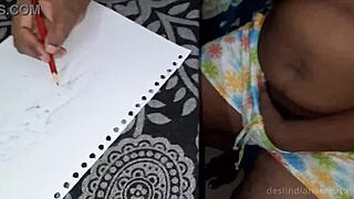 Desi bhabhi paints nude body rubbing pussy boobs to intense orgasm high def