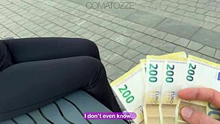 Student babe rides big cock for cash quickie 💦🏫