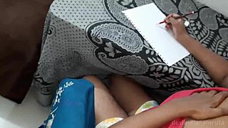 Desi bhabhi paints nude body rubbing pussy boobs to intense orgasm high def