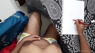 Desi bhabhi paints nude body rubbing pussy boobs to intense orgasm high def