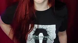 Redhead Enters Backstage Craving Intense Big Ass Solo Action