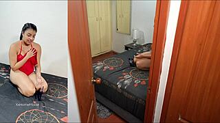 18+ petite amateur caught in underwear starts hardcore fuck