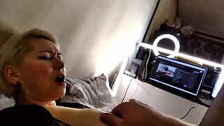 pulling whore's big nipples while she screams loving the rough fuck