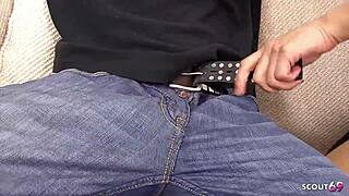 oiled big boobs bounce as brown bitch seduces bbc for deep pussy creampie pounding