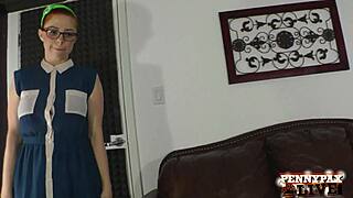 Penny Pax Glasses Redhead Coed Breaks Anal Chastity Hard