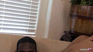 oiled big boobs bounce as brown bitch seduces bbc for deep pussy creampie pounding