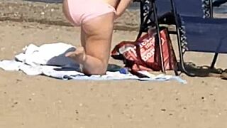 pink princess struts her stuff on sunny beach vibes