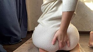 Christmas Dildo Deep in Milf Ass