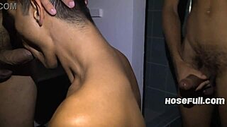 Dude, you caught us banging bareback, now join the ebony domination gangbang orgy!