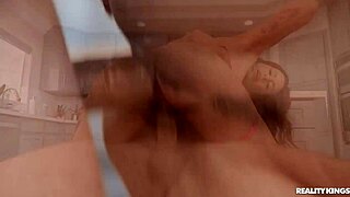 ballerina chokes on neighbor's cock before wild kitchen pounding