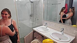 Lesbian Couple Tries Plumber's Cock For Anniversary Thrill