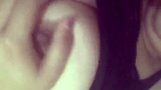 Latina boobs bounce during morning masturbation session