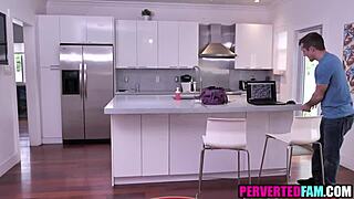 Blonde Milf Catches Him Staring At Her Shaved Pussy Close Up