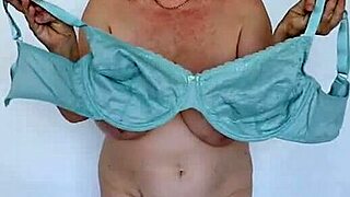 Busty Granny Maria's Lingerie Journey from Beige to Mint Fashion
