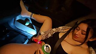 i'm squirting so hard from public outdoor creampie in the car