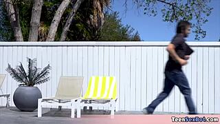 extra small maya seduced me by the pool 😍 now dumping my load deep in her tiny pussy 💦👅