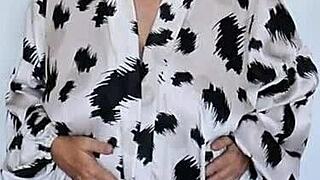 Busty Granny Maria's Lingerie Journey from Beige to Mint Fashion