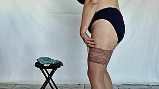 Busty Granny Maria's Lingerie Journey from Beige to Mint Fashion