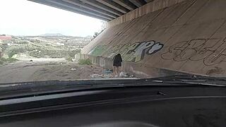 Old Man Pays Skinny Latina Trash Picker For Outdoor Creampie Fuck