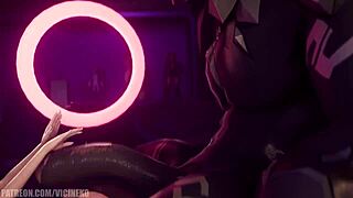 Monster cock explodes cum on melody vicineko's tiny tits animation!