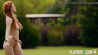 two petite milf babes strip outdoors teasing for playboy centerfold