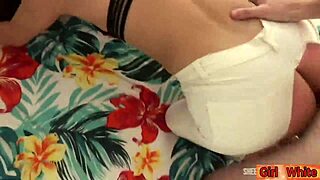 Boss Fucks Bent Over Maid in Bedroom Until Creampie Pregnancy