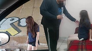 Old Man Pays Skinny Latina Trash Picker For Outdoor Creampie Fuck