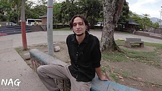 i spot this slutty girl at the train station and convince her for public pussy flashing