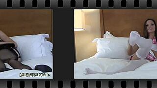 this bratty bitch LOVES ball kicking and humiliating you pov style