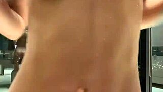 monika fox strips naked in bathroom showing off her big tits shaved pussy and pierced nipples for solo tease