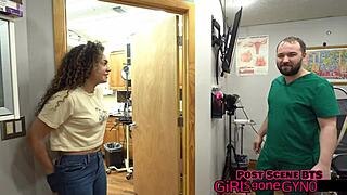 mara luv gets a kinky latex-gloved pussy closeup backstage