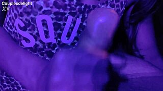 Sexy Milf Deepthroats Fat Cock in Ultra Violet Lipstick Glow