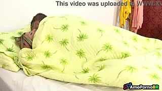 bareback fucking at home while wife sleeps nearby